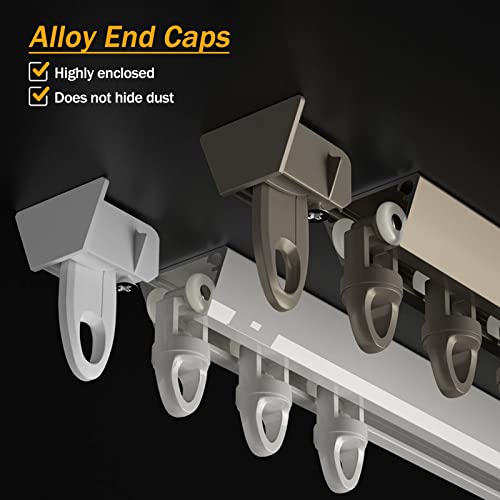 Ceiling Curtain Track, Heavy Duty Aluminum Alloy, Studio Apartment Hotel Room Divider Seamless, Custom Length - color: White, size: 6.2ft(190cm)