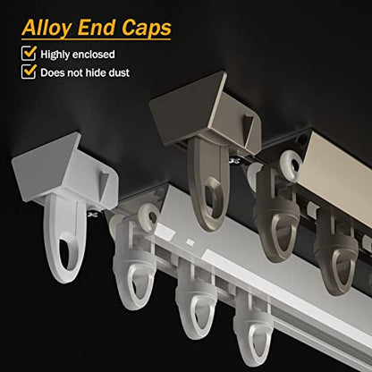 Ceiling Curtain Track, Heavy Duty Aluminum Alloy, Studio Apartment Hotel Room Divider Seamless, Custom Length - color: White, size: 6.2ft(190cm)