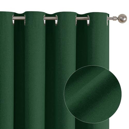 ChrisDowa Dark Green Blackout Curtains 45 Inches Long 2 Panels for Bedroom | Room Darkening,Light Blocking,Thermal Insulated,Faux Linen,Farmhouse,Grommet,Window Treatment,Drapes,Living Room,52x45 - color: Dark Green, size: 52"W x 45"L (Pack of 2)