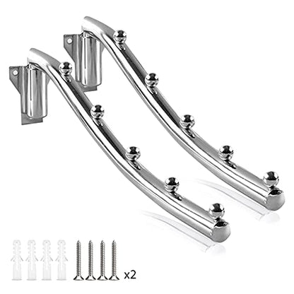 2 Pack Clothes Hanger Rack Wall Mount with 180°Rotation Swing Arm | Folding Garment Hook Suit Hangers Coat Storage Organizer for Laundry Room Bedroom Clothing Drying Rack with 5 Hooks - color: 5 Hanger * 2 38CM