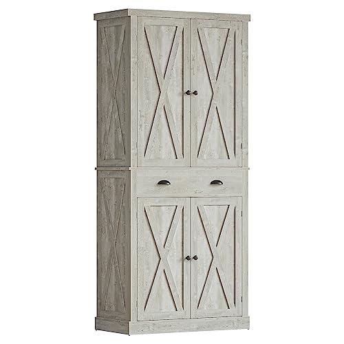 IRONCK Storage Cabinet with Drawers and Doors for Living Room and Entryway | Open Shelves, Adjustable shelves, Organized essentials - color: Rustic Maple