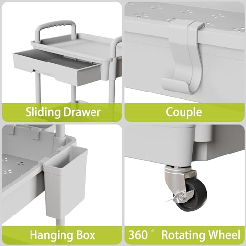 Sorgion 4 Tier Rolling Cart Organizer,Art Craft Diaper Bedside Snack Laundry Room Bathroom Organizer Narrow Thin Slim Rolling Trolley Utility Cart with Wheels for Kitchen,Office(Grey) - size: 4Tier-Grey