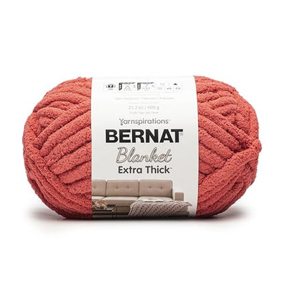 Bernat Blanket Extra Thick Brick Red Yarn - 1 Pack of 21.12oz/598.74g - 100% Polyester - #7 Jumbo - 72 Yards - Chunky Yarn for Hand Knitting, Crocheting, Crafts & Amigurumi - color: Brick Red, size: 1 Pack, style: Extra Thick
