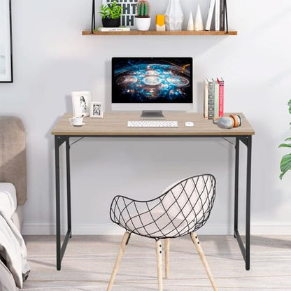 Computer Desk 40 in Length Study Writing Table, Adjustable feet, Modern Furniture for Home Office, Nature - color: Nature, size: 40 inch