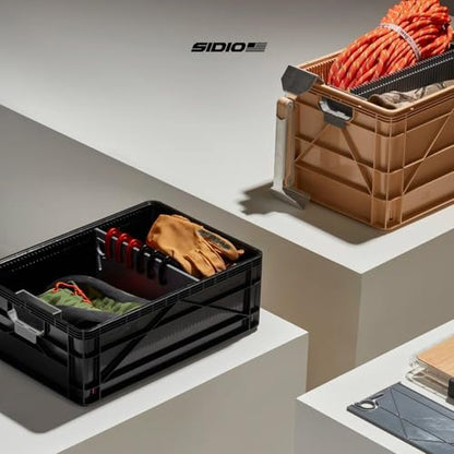 Quarter Crate 4-Pack Stackable Storage Bins, Utility | Polypropylene, 14 dividers included, 19.16x12.75x4.57 in, over 1000 lb stack, lids sold separately - color: Utility