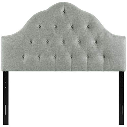 Modway Sovereign Tufted Button Linen Fabric Upholstered Queen Headboard in Gray - color: Gray, size: Queen