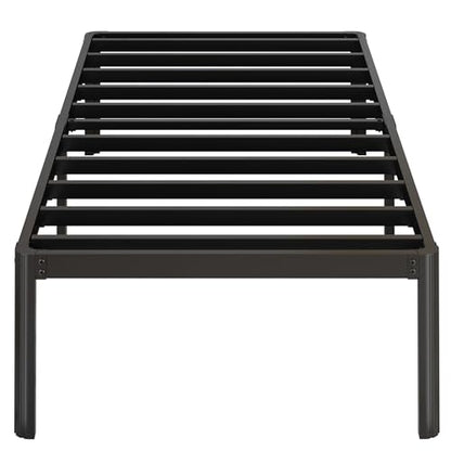 Yicensen 14 Inch Twin Bed Frames Rounded Corner Legs Heavy Duty Platform Twin Metal Bed Frame for Kids, Easy Assembly, Noise Free, No Box Spring Needed, Black. - size: Twin, style: 14 Inch