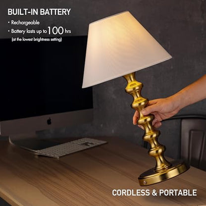 O'Bright Ember Rechargeable Table Lamp (Antique Brass_Baluster) - color: Antique Brass_Baluster