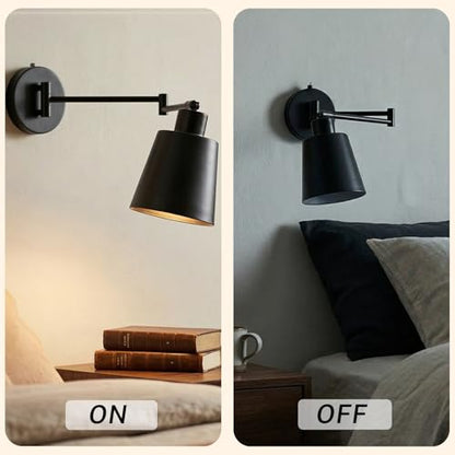 OSYNNIQ Wall Sconce Light with Adjustable Swing Arm for Bedside Reading (Style 1) - size: STYLE 1