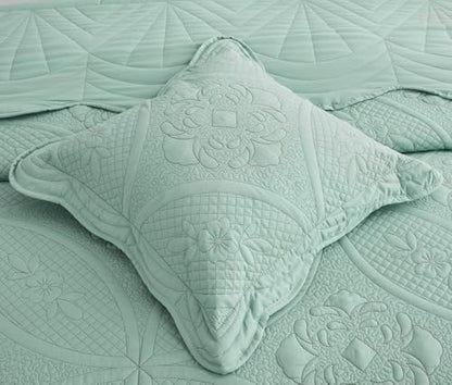 DaisyHuang Bedspread - Full Size Bedding Cover - Modern & Contemporary Coverlet Set, Real Stitching, Reversible, Lightweight, 5 Piece, Seaglass - color: Seaglass, size: Full(96"x110")