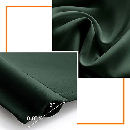 PANELSBURG Dark Green Blackout Curtains for Bedroom,Thermal Insulated Short Room Darkening Curtain for Kitchen Window Set of 2 Panels Rod Pocket 42 Inch Length,Hunter Emerlad Green - color: Dark Green