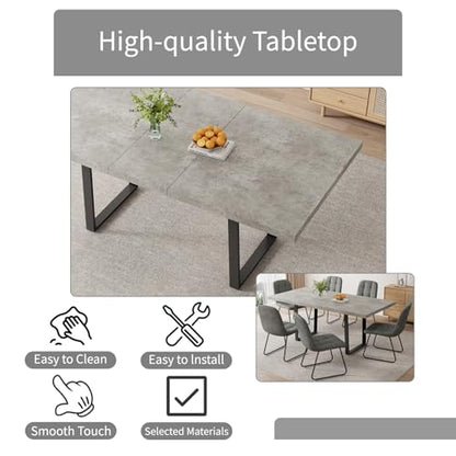 Mid-Century Extendable Dining Table Set, 51"-67", 6 Upholstered Chairs - color: Grey Table, size: 51"-67"