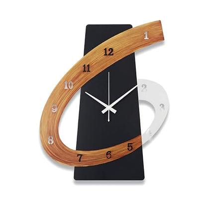 Modern Large Decorative Wall Clock，20 inch Black Silent Non-Ticking Nordic Metal Wall Clocks for Living Room Home Kitchen Bedroom Cafes Office Staircase，Arabic Numerals Quartz Clock((40x50cm) - size: 15.7x19.7IN(40x50cm)