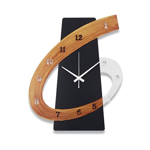 Modern Large Decorative Wall Clock，20 inch Black Silent Non-Ticking Nordic Metal Wall Clocks for Living Room Home Kitchen Bedroom Cafes Office Staircase，Arabic Numerals Quartz Clock((40x50cm) - size: 15.7x19.7IN(40x50cm)