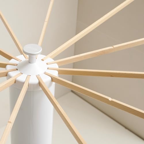 JOOM Tripod Clothes Drying Rack, Garment Rack Portable and Foldable Space Saving Laundry Drying Rack - Drying Rack Clothing 12 Rods Wooden - color: Wooden 12 Rods, size: Standard