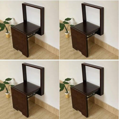 Wall-Mounted Folding Chairs,Solid Wood Wall Chair Change Shoe Bench，can be Stored Without Occupying Space Applicable Scene Living Room - Bedroom - Aisle - Bathroom Etc - color: C