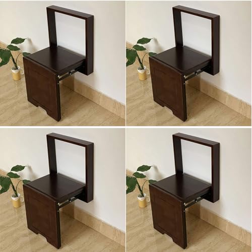 Wall-Mounted Folding Chairs,Solid Wood Wall Chair Change Shoe Bench，can be Stored Without Occupying Space Applicable Scene Living Room - Bedroom - Aisle - Bathroom Etc - color: C