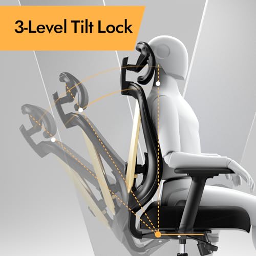 Ergonomic Mesh Office Chair - 3D Adjustable Lumbar Support & 3D Armrests, V-Shaped Back, Adjustable Desk Chair for Office & Home, Black and Gold - color: Black+gold