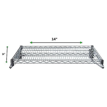 Heavy Duty Chrome Wire Storage Wall Shelf (14" x 14") - size: 14" x 14"
