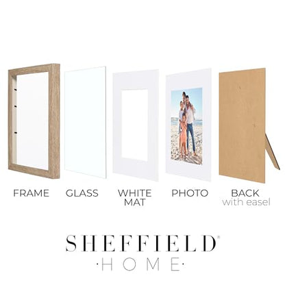 Sheffield Home 4 Piece Gallery Wall Frame Set, 8x10 Inch, Light Natural - color: Light Natural, size: 8x11 Inch