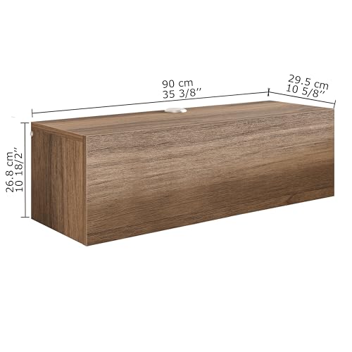 Atelier Mobili Floating TV Stand - Wall Mounted TV Stand for 75 Inch TV - Floating TV Shelf - Modern TV Stands for Living Room - Sleek Entertainment Center Design (Walnut, 36 Inch 1D) - size: 36 Inch 1D