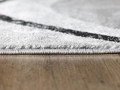 Yafa Home Fashion Modern Contemporary Swirls Design Area Rug, Luxurious, Elegant, and Fashionable Area Rug (Black/Grey, 2 ft X 3 ft) - color: Black/Grey, size: 3' x 2' (Rectangular)