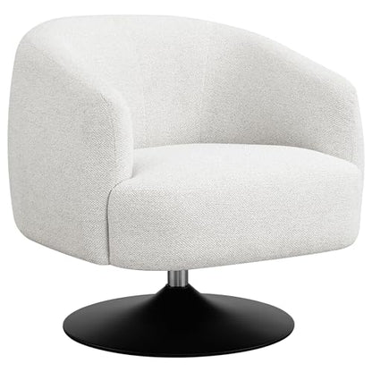 Coaster Home Furnishings - Dave - Boucle Fabric Upholstered Barrel Back Swivel Accent Chair with Pedestal Base, Tapered Off Armrests and 360-Degree Swivel - Living Room - Beige - 905739