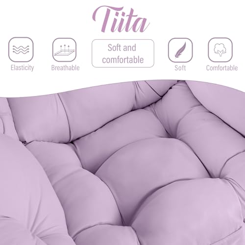 Lazy Chair with Ottoman, Comfy Reading Accent Chair, Purple | Foldable Footrest, Padded Seat and Backrest, Side Pocket for Lounging in Living Rooms, Bedrooms, Dorms and Small Spaces - color: Peach Skin Purple