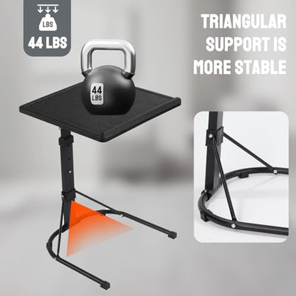 Gocamptoo Folding TV Tray Table, Multi-Functional Personal Activity Table, Adjustable Height TV Dinner Table, Space Saving - color: Black