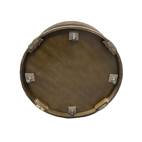 JUSTONE 40" Round Coffee Table for Living Room,2 Tier Traditional Round Circle Wooden Center Coffee Table,Rustic Industrial Coffee Table for Apartment, Easy Assembly (Brown) - color: 40'' Round - Brown
