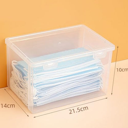 Transparent Storage Box Heavy Duty Storage Containers Large Capacity Plastic Clear Storage Container for Home Dormitory Office L (21.5x14x10cm/8.5x5.5x3.9in) (L) - size: L