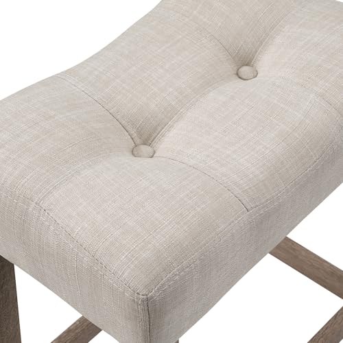 DUHOME 3 Piece Bar Table Set,Dining Bar Table and 2 Chairs Set with Charging Station Industrial Breakfast Table with 2 Padded Stools Rustic Bar Kitchen Dinning Room Living Room Cream