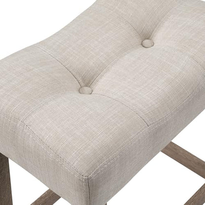 DUHOME 3 Piece Bar Table Set,Dining Bar Table and 2 Chairs Set with Charging Station Industrial Breakfast Table with 2 Padded Stools Rustic Bar Kitchen Dinning Room Living Room Cream