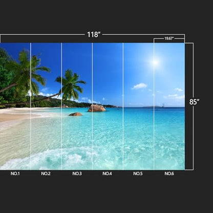 Beach wall murals Peel and Stick Wallpaper for Bedroom Living Room - 85"x118" - color: W05, size: 85"x118"