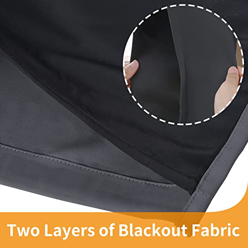 YoungsTex 100% Blackout Curtains 63 Inch Length, Grommet Thermal Insulated Drapes Full Room Darkening Privacy Thick Blinds with Liner for Bedroom, Dark Grey, 2 Panels, 38 X 63 Inch - color: Dark Grey, size: 38"W x 63"L (Pack of 2)