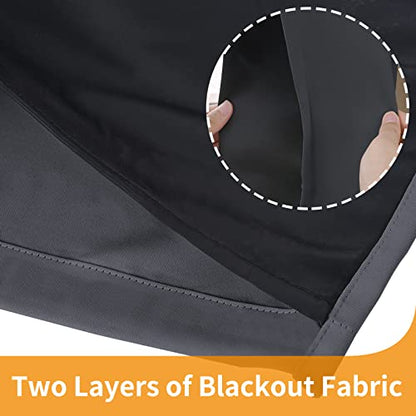 YoungsTex 100% Blackout Curtains 63 Inch Length, Grommet Thermal Insulated Drapes Full Room Darkening Privacy Thick Blinds with Liner for Bedroom, Dark Grey, 2 Panels, 38 X 63 Inch - color: Dark Grey, size: 38"W x 63"L (Pack of 2)