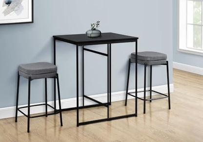 Contemporary Rectangular Counter Height Dining Table Small with Black Laminate Top and Metal Base Ideal for Modern Homes