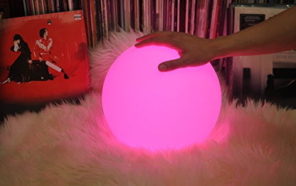 Mr.Go 8-inch Ultra-Fun LED Glowing Ball Light w/Remote, RGB Color Changing Globe Mood Lamp, 16 Colors 8 Brightness 4 Lighting Modes, Waterproof, Rechargeable & AC Adapter Power, Stunning Light Orb - color: Ball 8"