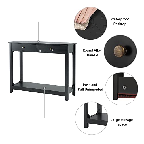 TaoHFE Black Console Table, 39.4"x11.8"x31.5"(L*W*H) - color: Black