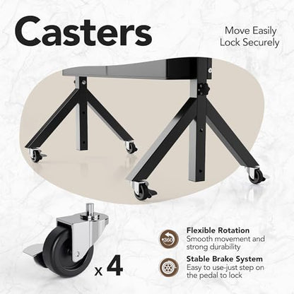 HUANUO Portable Standing Desk Adjustable Height, Mobile Stand Up Desk for Walking Pad and Treadmill, Rolling Computer Table with Wheels, 31.5"x15.75" Height 28.7"-46.1", Black - color: Black