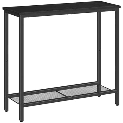HOOBRO 29.5" Narrow Console Table, Small Entryway Table with Shelf, 2 Tier Thin Sofa Table, Behind Couch Table, Side Table, for Hallway, Living Room, Bedroom, Black BB74XG01 - color: Black