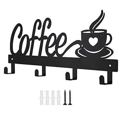 CUKE2BEET Wall Mounted Coffee Mug Holder - Mug Organizer Rack for Coffee Bar, Kitchen Utensils Display