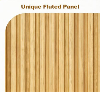 ZYBT Fluted Sideboard Buffet Cabinet, Mid Century Modern Accent Cabinet with 2 Doors and Adjustable Shelf, Storage Cupboard Credenza Console Table for Living Kitchen Dining Room Hallway (Oak) - style: 2Door Oak