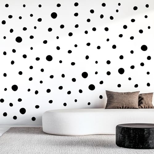 TaoBary 15 Sheet 300 Pcs Irregular Polka Dot Boho Wall Decals,Black | Removable Modern Vinyl Boho Wall Stickers Terrazzo Pattern for Playroom Bedroom - color: Black