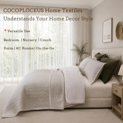 Pre-Washed Cotton King Size Quilt Set 98x106 Waffle Textured | Lightweight Breathable Bedspread Coverlet,All Season Bedding Set,Fits King & Cal King，with 2 Pillow Shams Beige - color: Beige, size: King-98x106