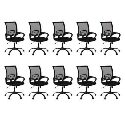 Bonzy Home Ergonomic Conference Room Chairs Set of 10, Rolling Office Chairs with Wheels, Mesh Computer Desk Chair with 360°Swivel, Height Adjustable, 10 Pack - size: 10 Pack