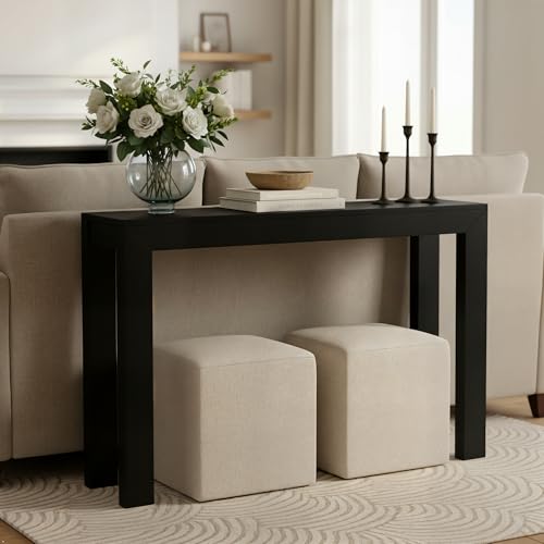 Plank+Beam Modern Console Table, 46 Inch, Black | Non-Toxic Finishes, Versatile Design, Modern Design, Easy Assembly, Modern Style, Quick Setup, Solid Wood - color: Black, size: 46 Inch