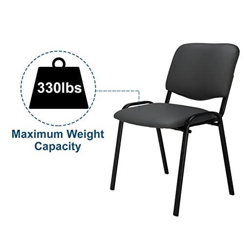 VINGLI 10-Pack Waiting Room Chairs, Stackable Chair for Office, Pu-Grey | Stacking Chairs, Armless Church Chairs, Space-saving, Guest & Reception, Office Lobby, Business Hall - color: Pu-grey, size: 10-pack