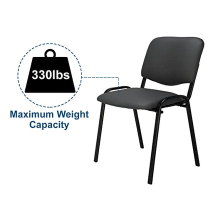 VINGLI 10-Pack Waiting Room Chairs, Stackable Chair for Office, Pu-Grey | Stacking Chairs, Armless Church Chairs, Space-saving, Guest & Reception, Office Lobby, Business Hall - color: Pu-grey, size: 10-pack