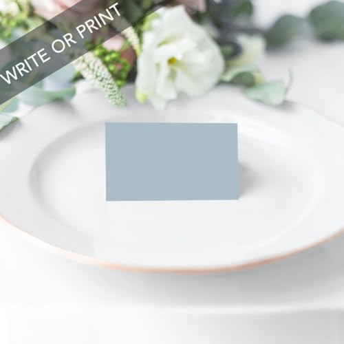 Andaz Press Table Tent Printable Place Cards, Custom Color 20-Pack, Seat Placement Cards Blank Place Card For Table Settings Name Card for Baby Bridal Wedding Shower, School Graduation Food Placecard - color: Custom